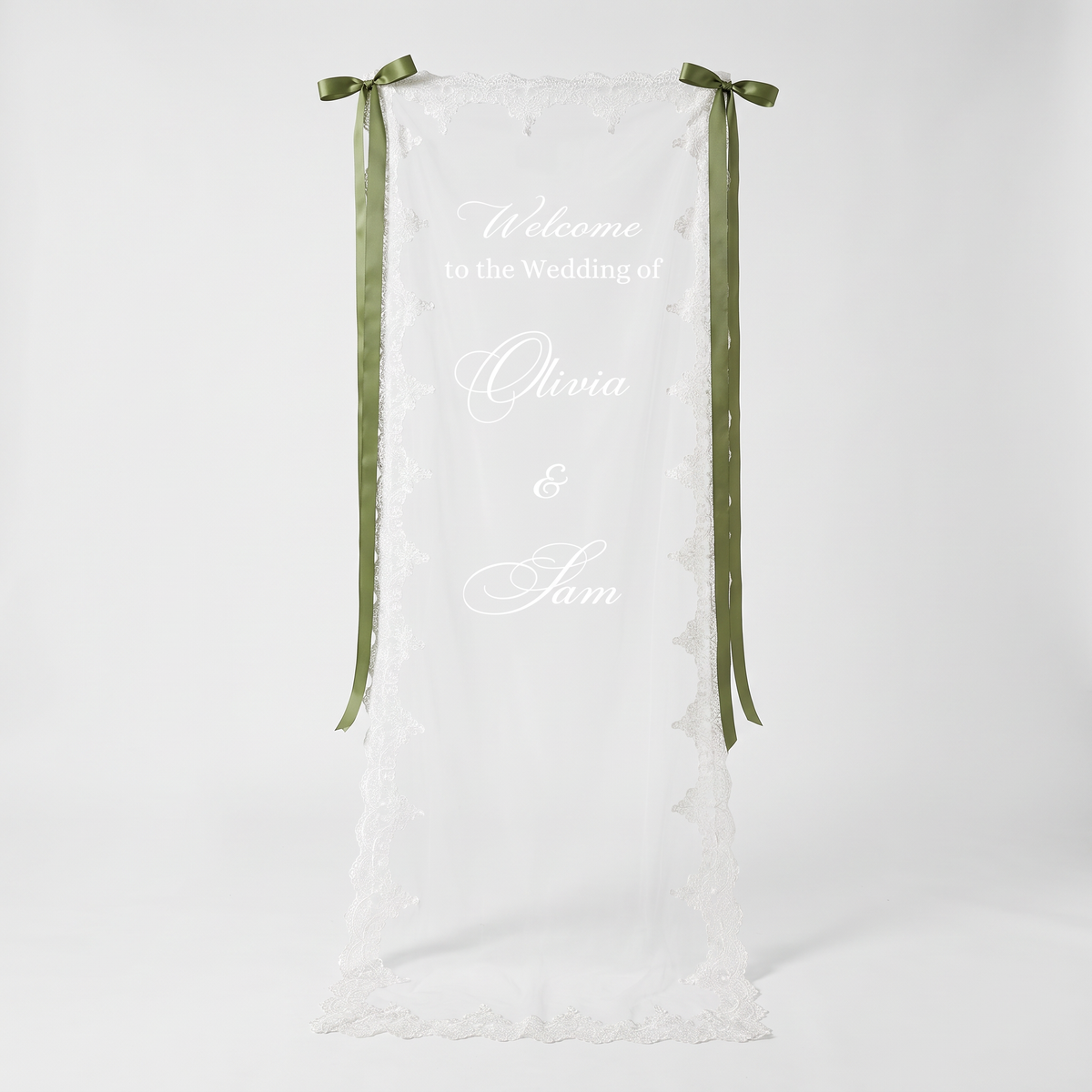 Personalized Lace Welcome Sign