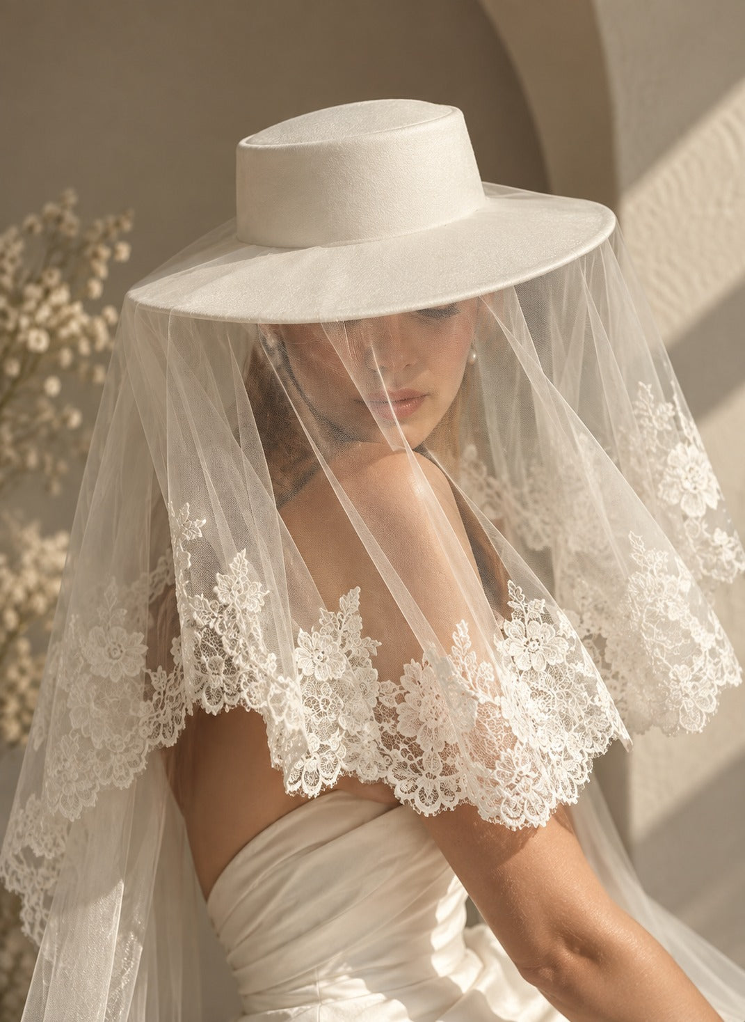 Lace Bridal Hat Veil